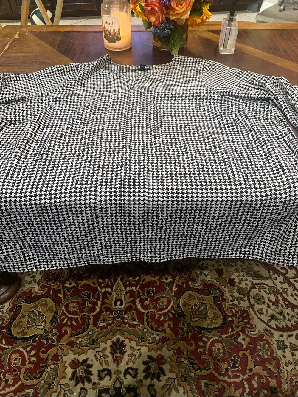 Lands' End Black and White Houndstooth Blouse - Picture 3 of 5